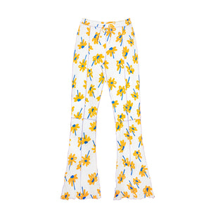 Sunflower Pajama Pants,Pre-Spring Limited Edition,Sustainable Fashion,Upcycled Fabric,Defective Stock,Breathable Material,Drawstrings,doppelganger,Purple Overlock Stitch,Bell Bottom Cut,Sleepover Comfort,Lounging Elegance,Matching Sets,Besties' Fashion,Sale Offer,Stylish Sleepwear,Dubai Fashion,Cozy Pajamas,Sustainable Style,Comfortable Lounge Pants,Limited-Time Deal